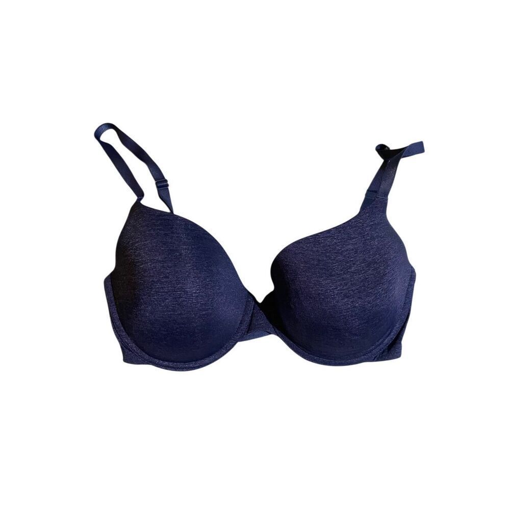 Victoria’s Secret up Lyft, semi Demi navy blue underwire bra 34DD